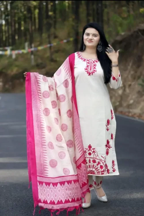 beautiful embroidered kurta set